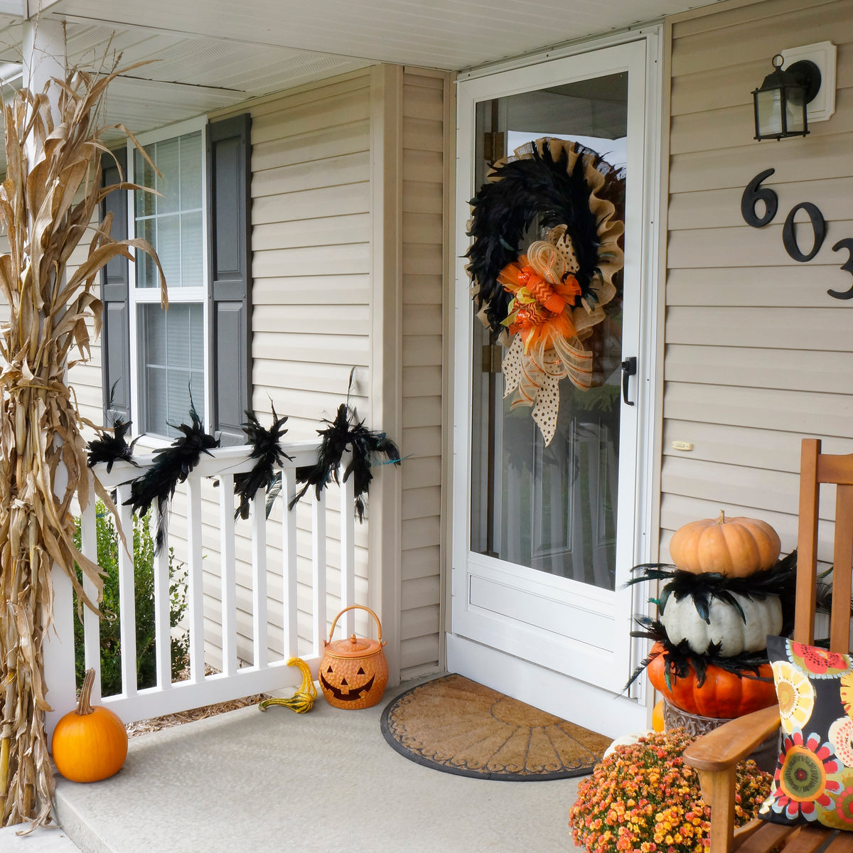 Black Feather Wreath