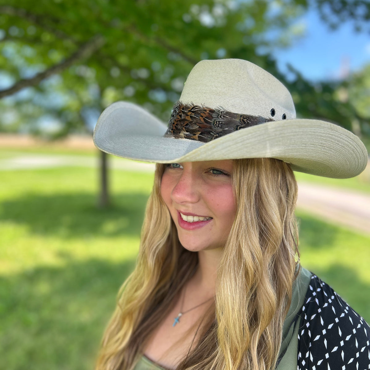 Natural Pheasant and Guinea Feather Hat Band