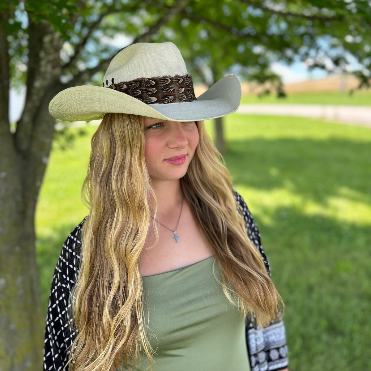 Natural Almond Pheasant Plumage Feather Hat Band