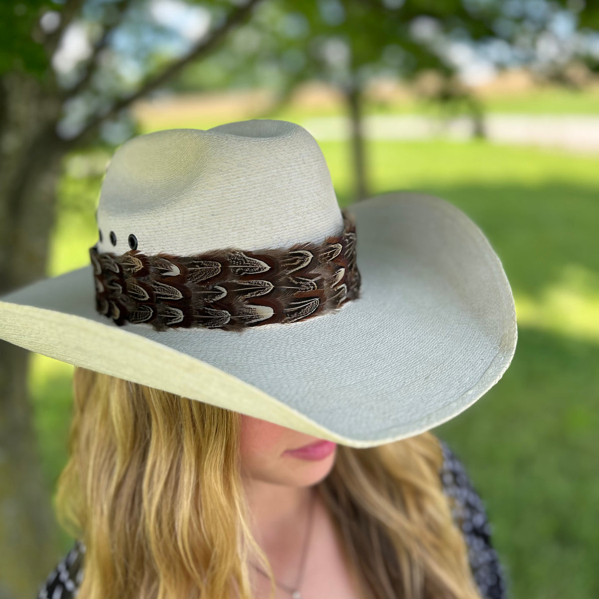 Natural Almond Pheasant Plumage Feather Hat Band