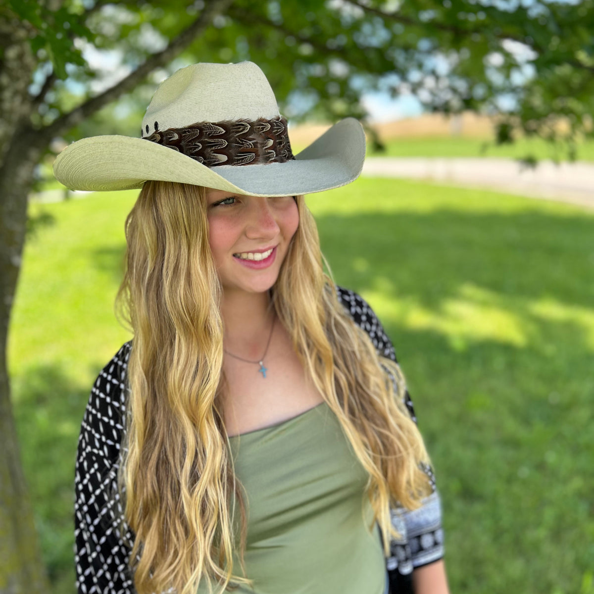 Natural Almond Pheasant Plumage Feather Hat Band