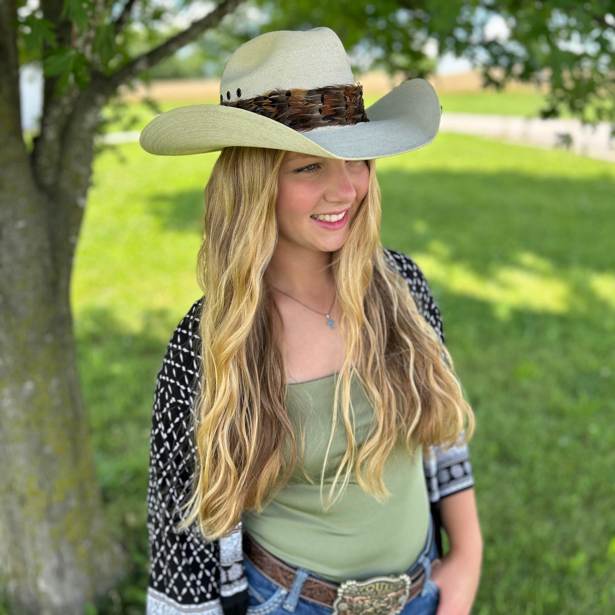 Natural Dark Heart and Ringneck Pheasant Feather Hat Band