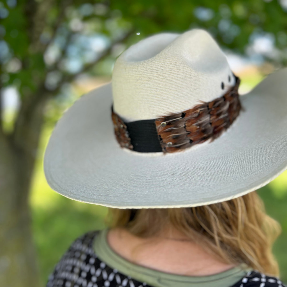 Natural Dark Heart and Ringneck Pheasant Feather Hat Band