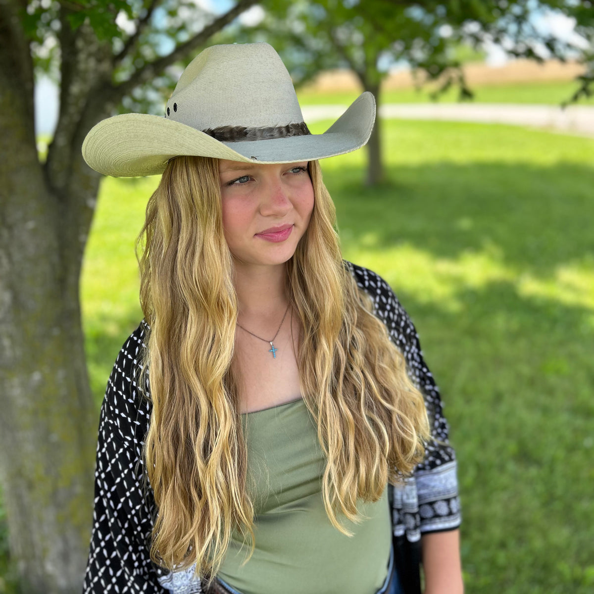 Natural Grey Chinchilla Rooster Feather Hat Band