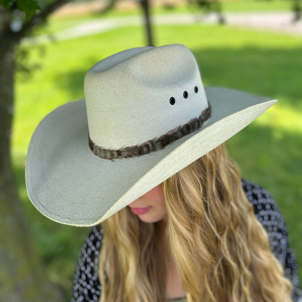 Natural Grey Chinchilla Rooster Feather Hat Band