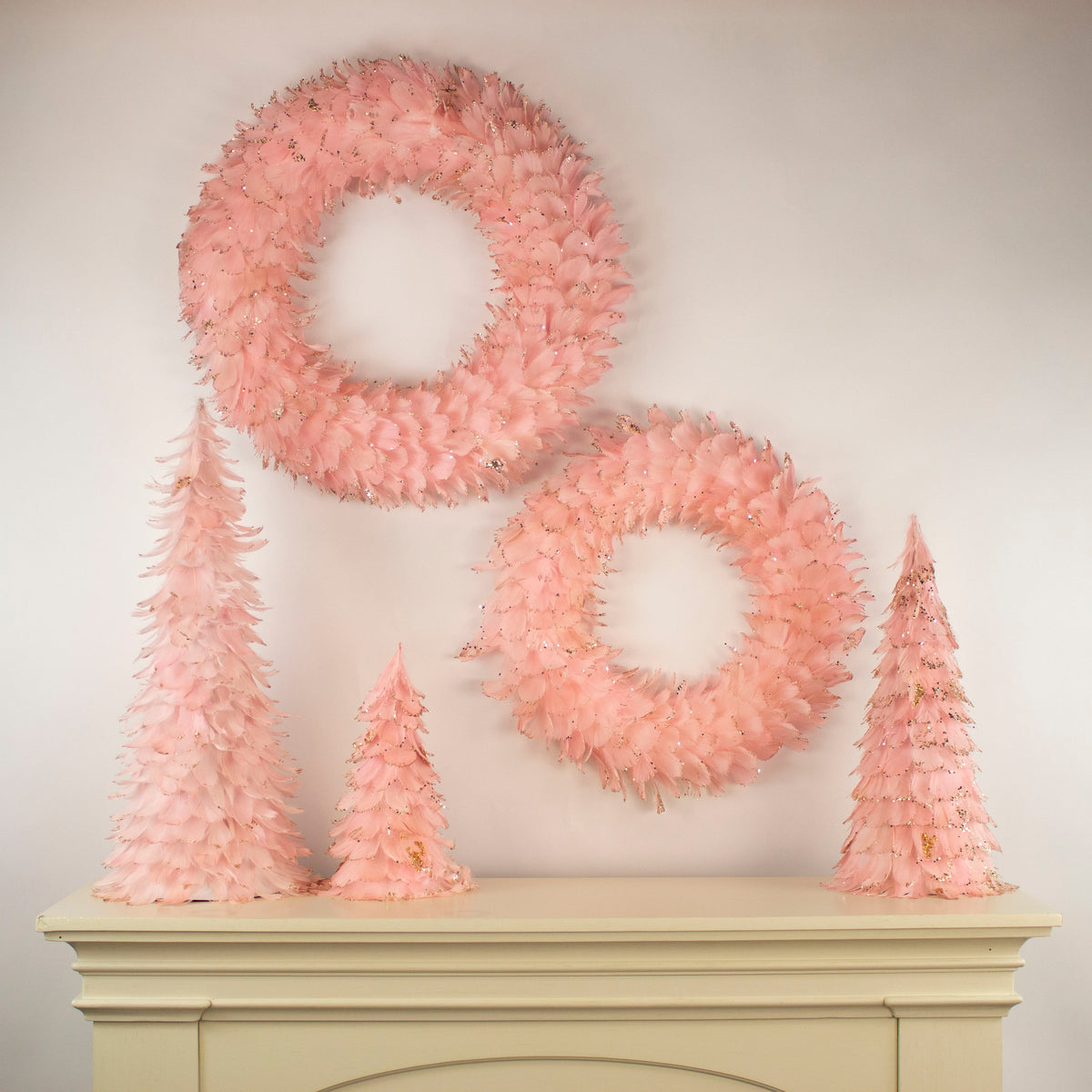 Feathered Pink Christmas Tree
