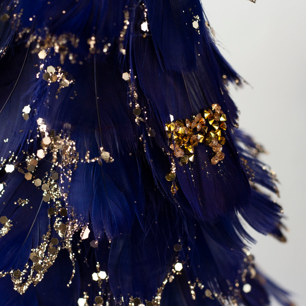 Feathered Navy Blue Christmas Tree