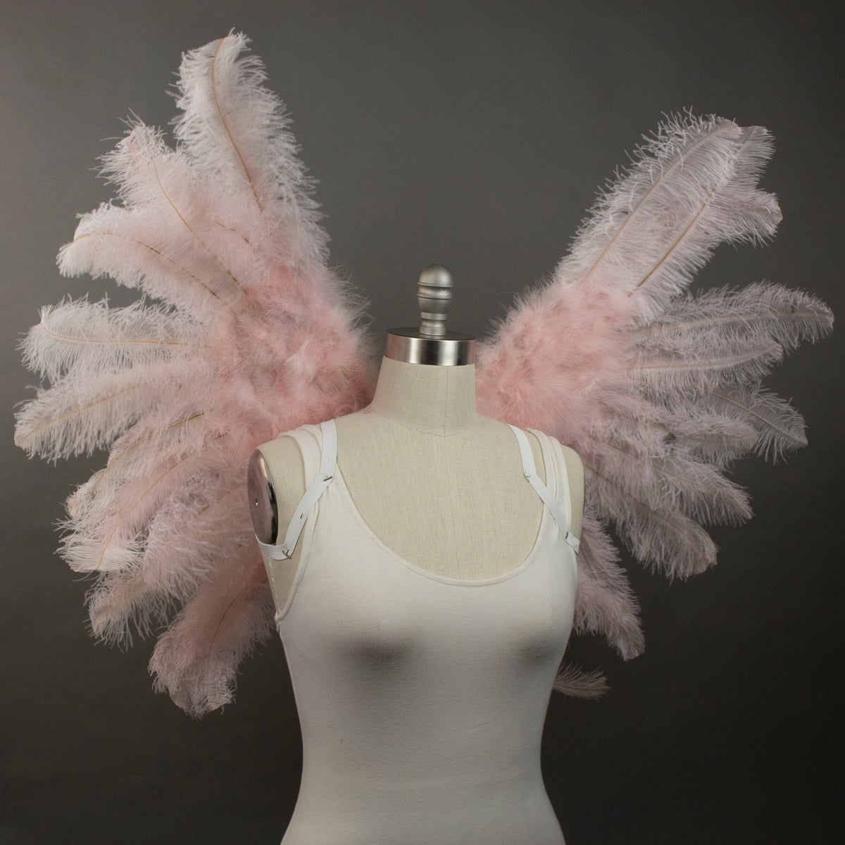 Large Ostrich Feather Wings - Light Pink