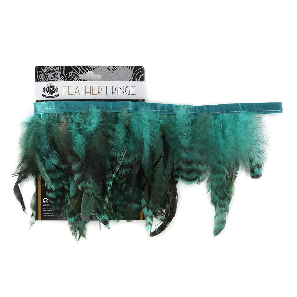 Grey Striped Schlappen Fringe Dyed Aquamarine