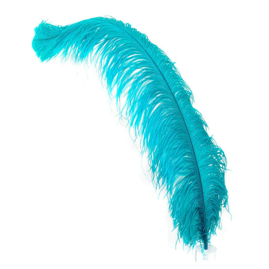 Large Ostrich Feathers - 24-30" Prime Femina Plumes - Dark Aqua