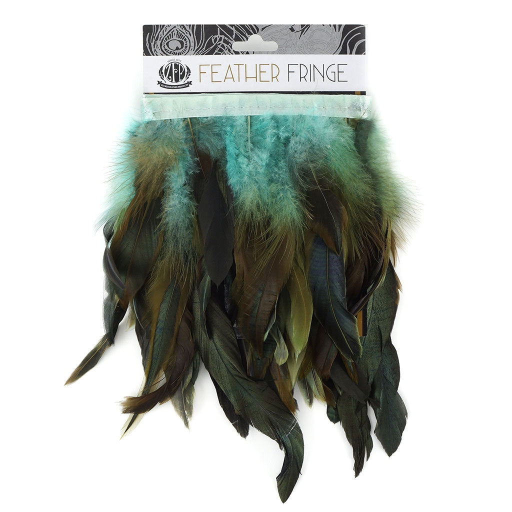 Half Bronze-Irid Schlappen Fringe Dyed Dark Aqua