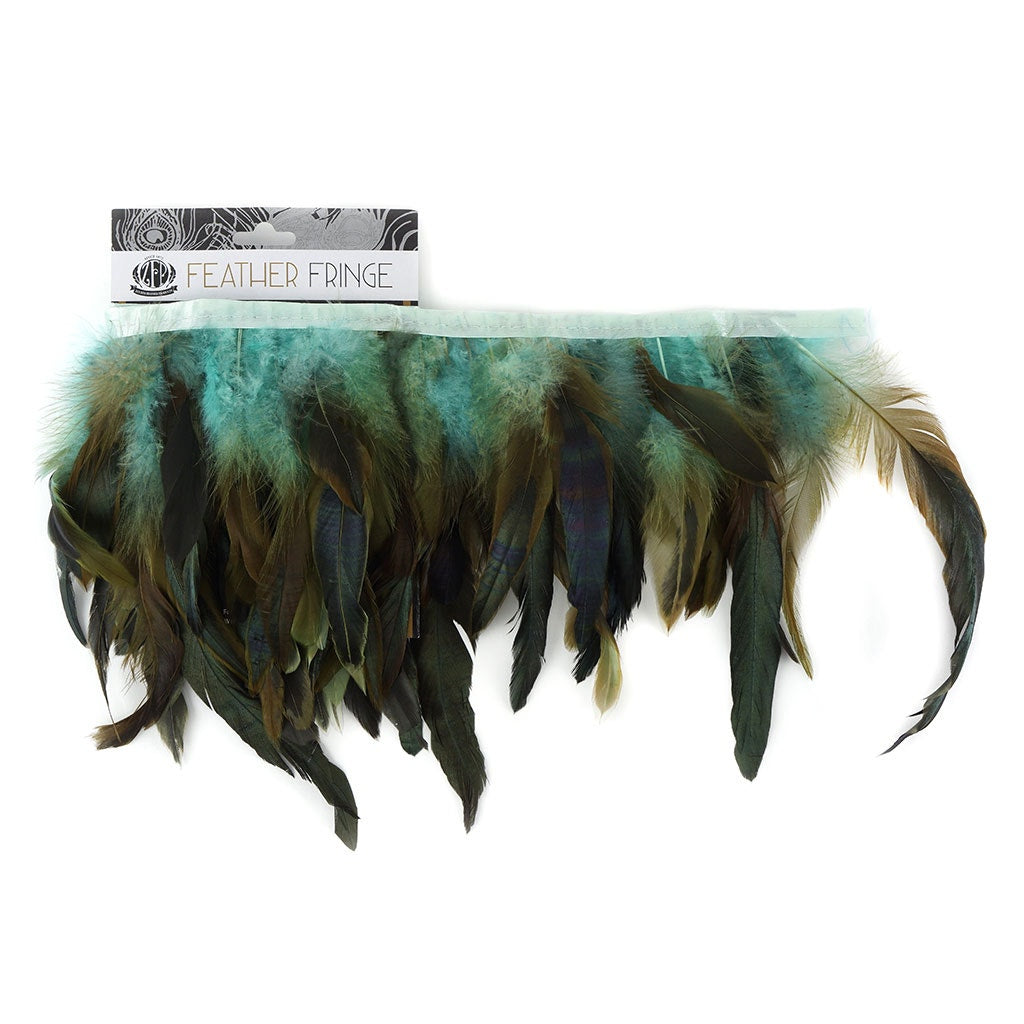 Half Bronze-Irid Schlappen Fringe Dyed Dark Aqua