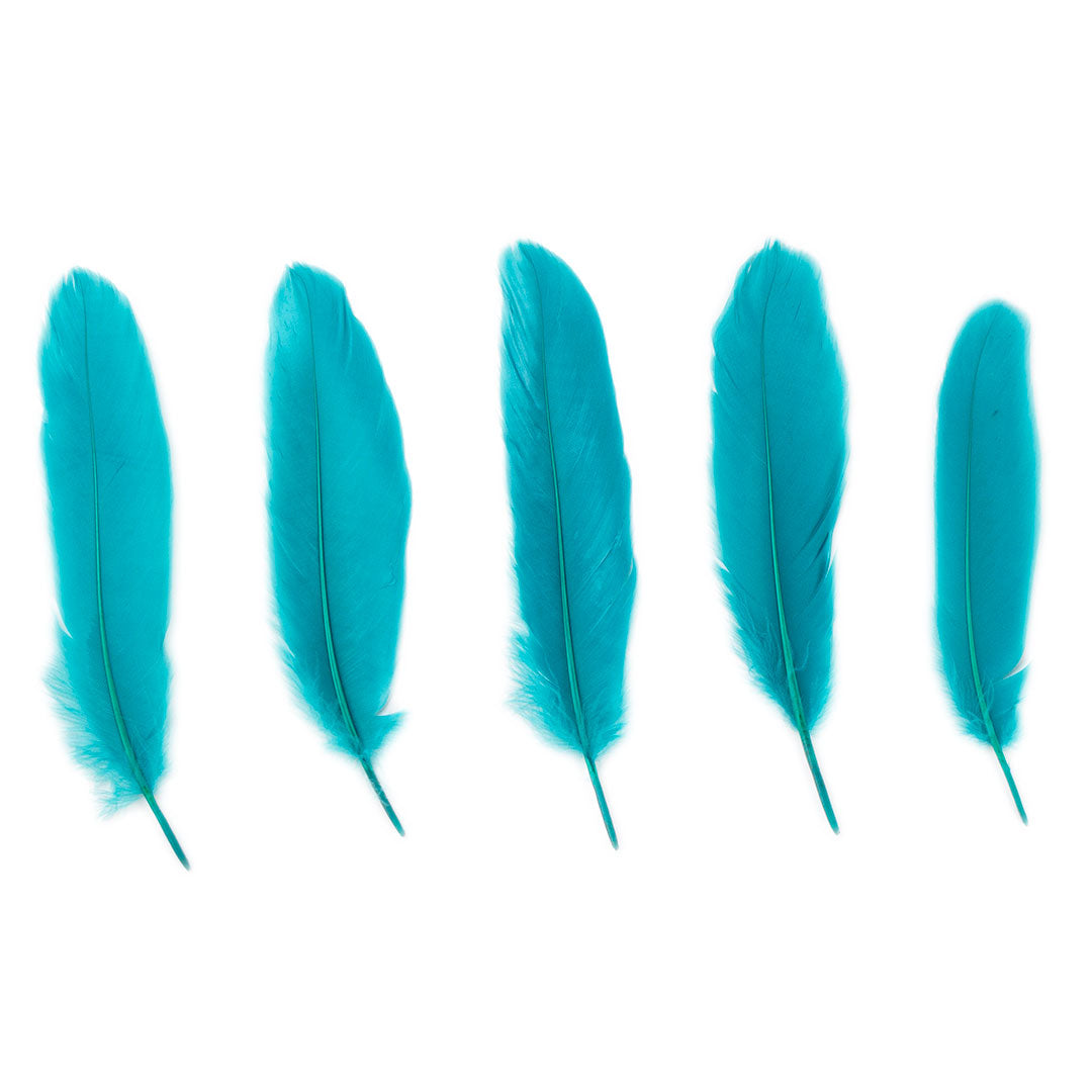 Goose Satinette Feathers Dyed - AQUAMARINE - 1/4 lb