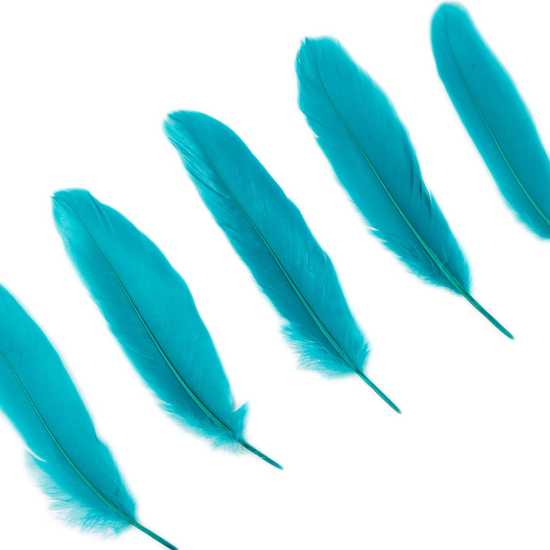 Goose Satinette Feathers Dyed - AQUAMARINE - 1/4 lb