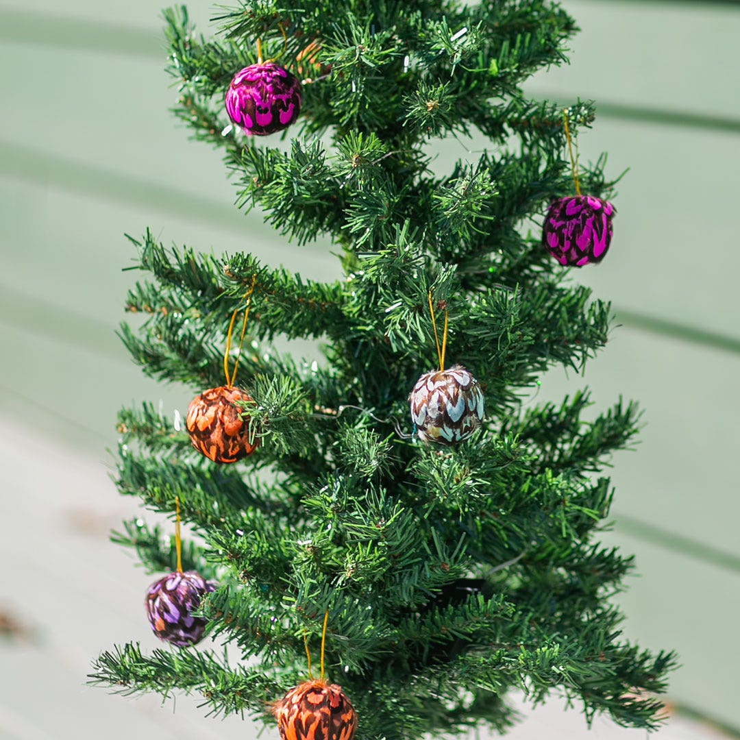 Colorful Venery Feather Ornament - 2" - Country Blue