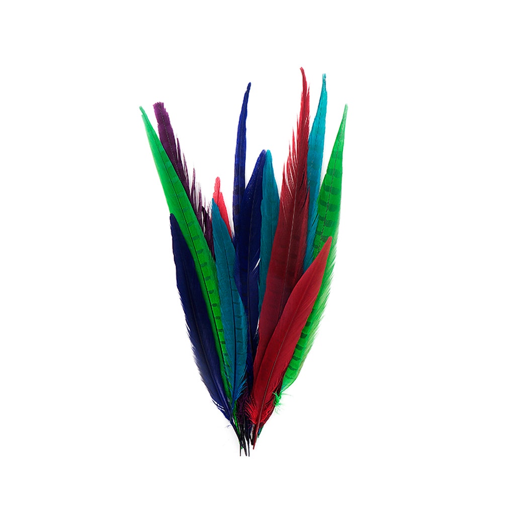 Bulk Assorted Pheasant Tails Mix Dyed - Gem Mix