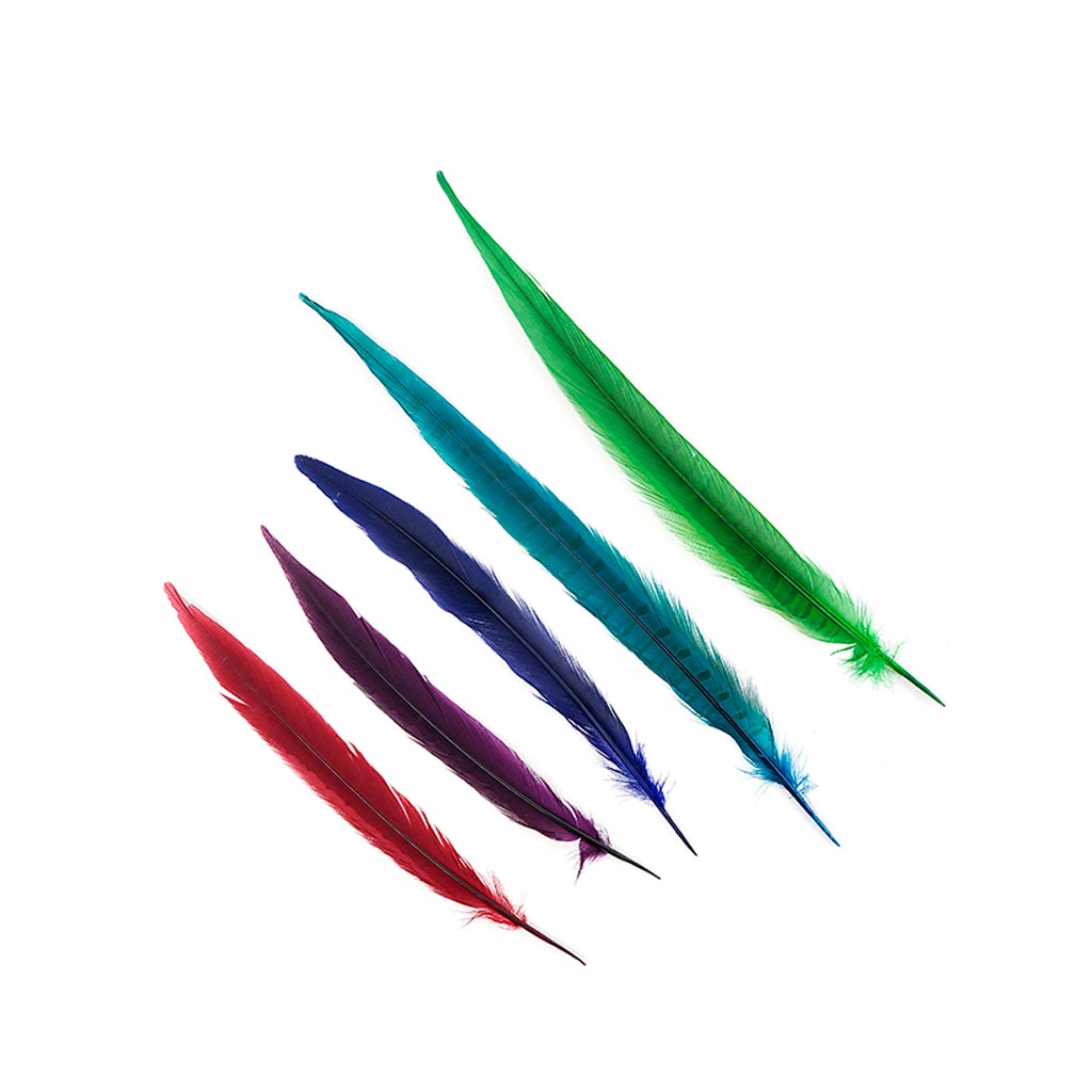 Bulk Assorted Pheasant Tails Mix Dyed - Gem Mix