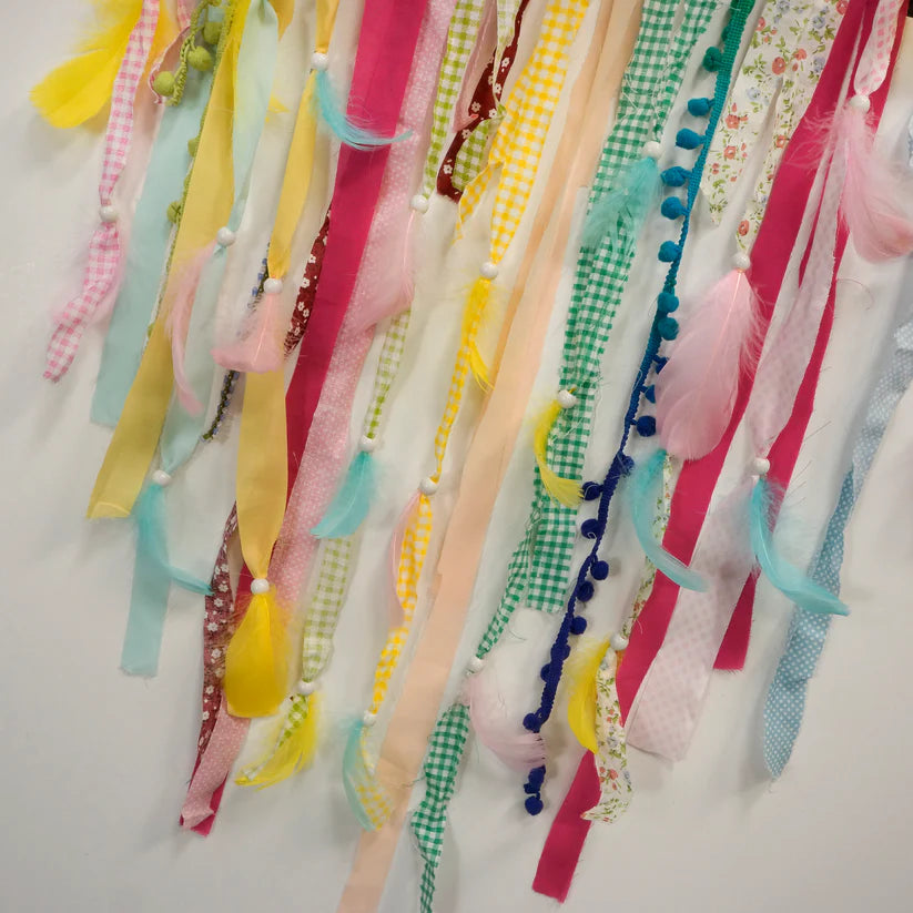 Dream Catcher With Feathers & Ribbon Fabric 24 inch --Assorted