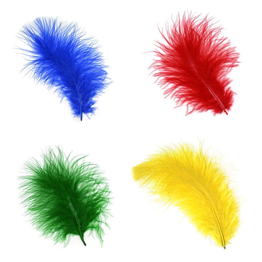 Loose Turkey Marabou Mix Dyed Feathers-Assorted Mix