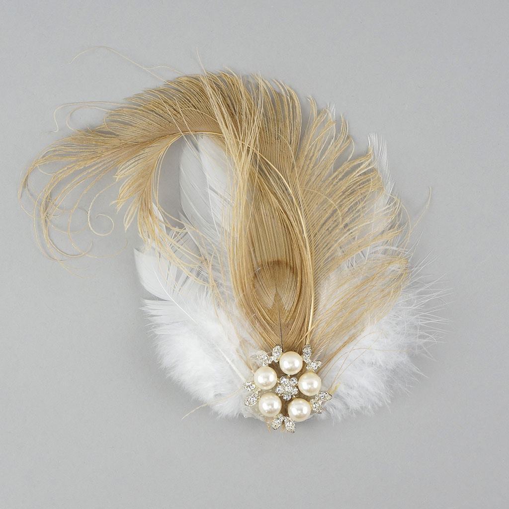 Feather Headband Embellishment w/Peacock/Schlappen