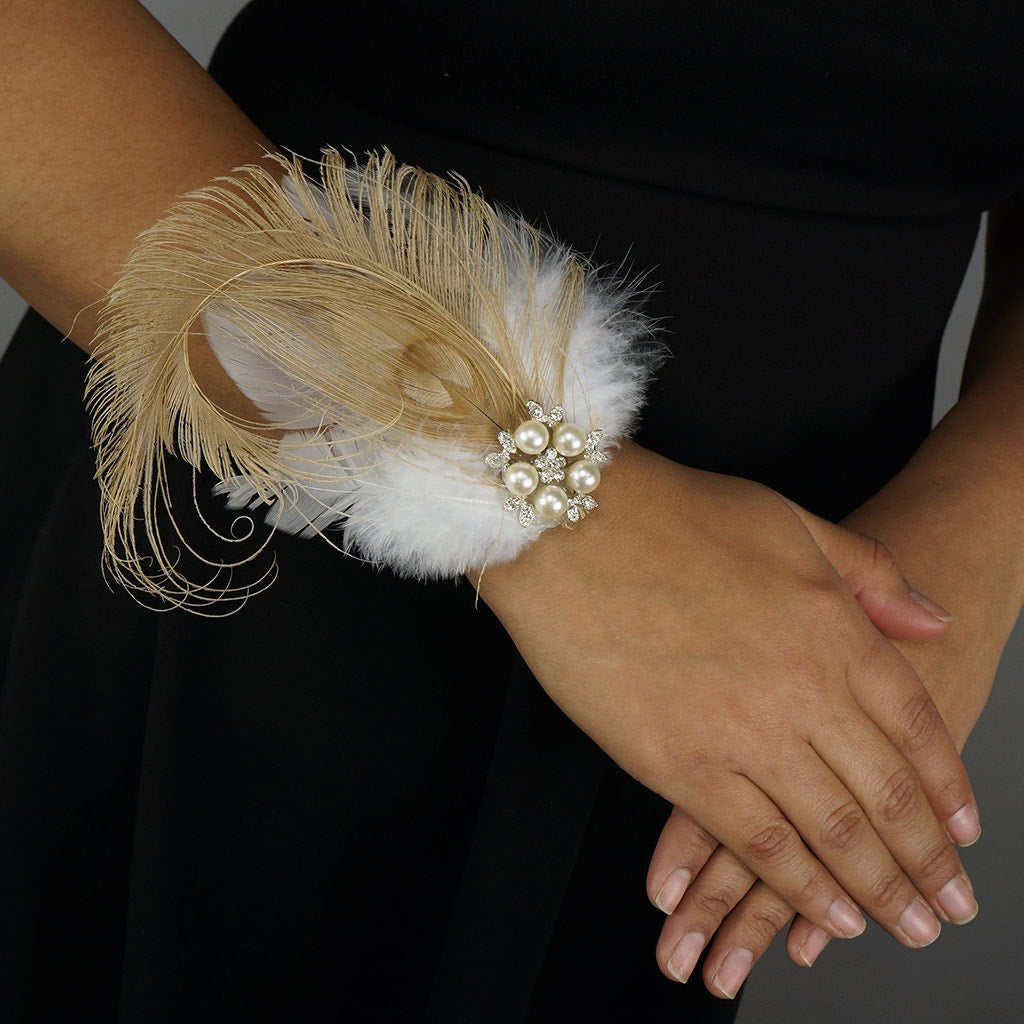 Feather Headband Embellishment w/Peacock/Schlappen