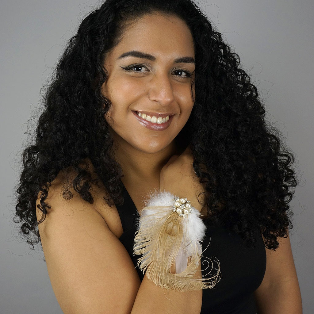 Feather Headband Embellishment w/Peacock/Schlappen