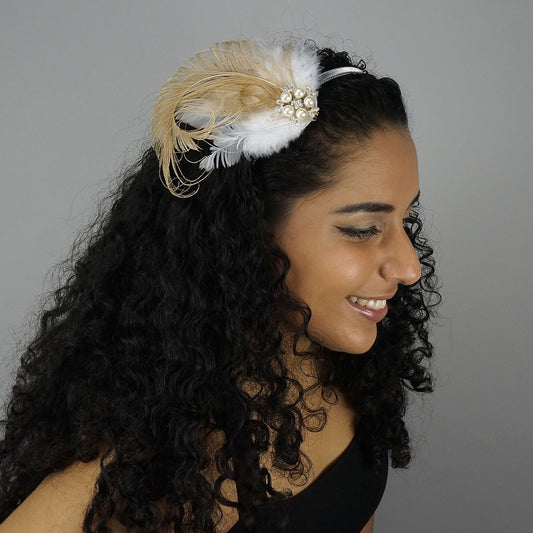 Feather Headband Embellishment w/Peacock/Schlappen