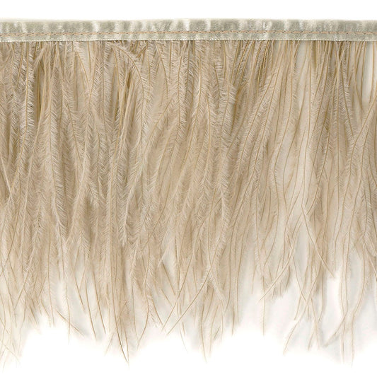 One-Ply Ostrich Feather Fringe - 1 Yard - Oatmeal