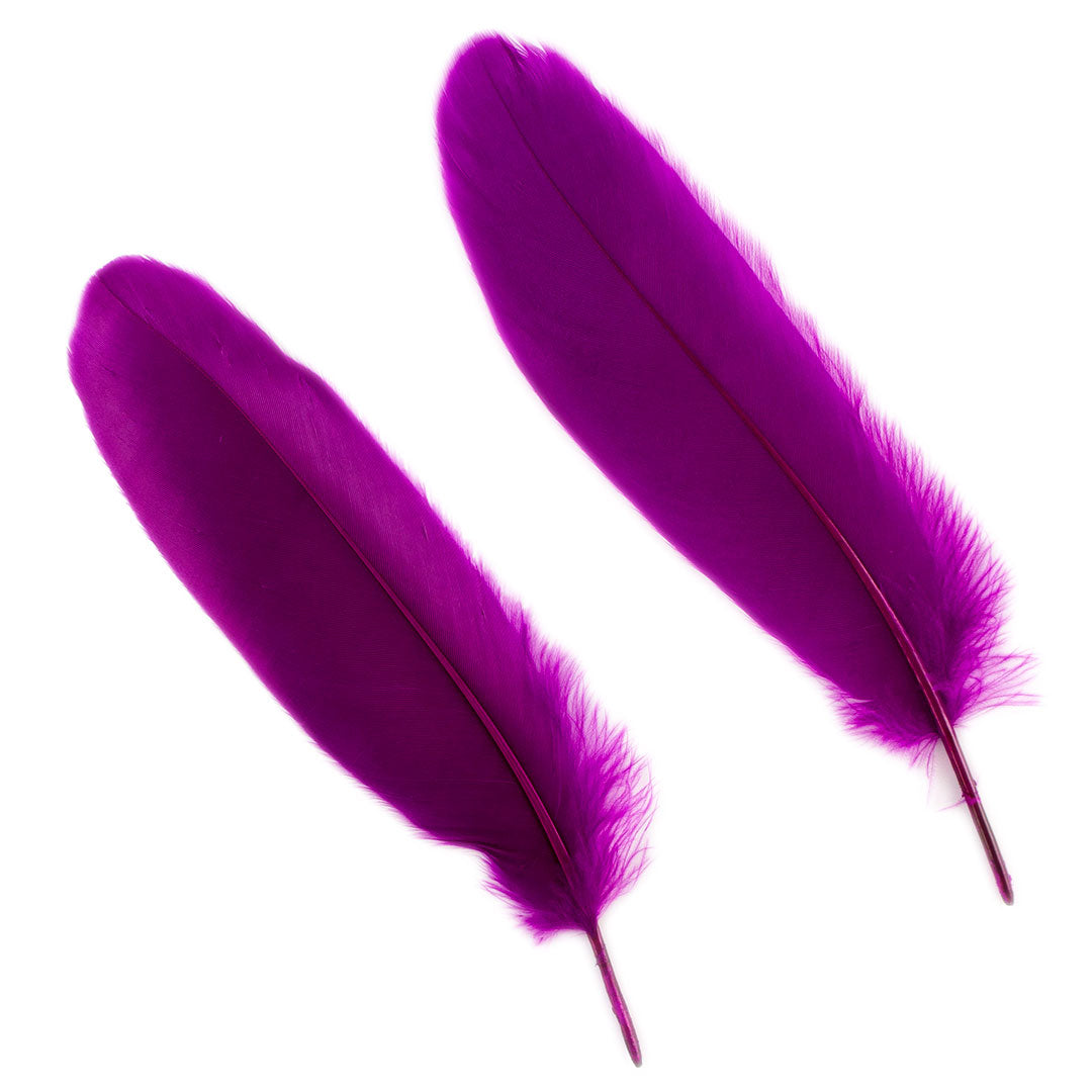 Goose Satinette Feathers Dyed - Very Berry - 1/4 lb