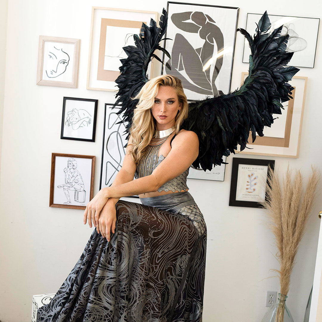 Phoenix Firebird Feather Wings - Black