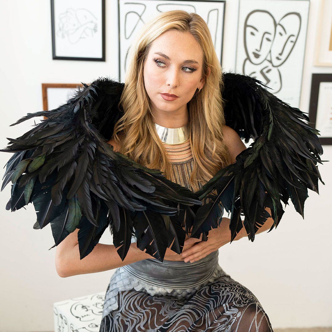 Phoenix Firebird Feather Wings - Black