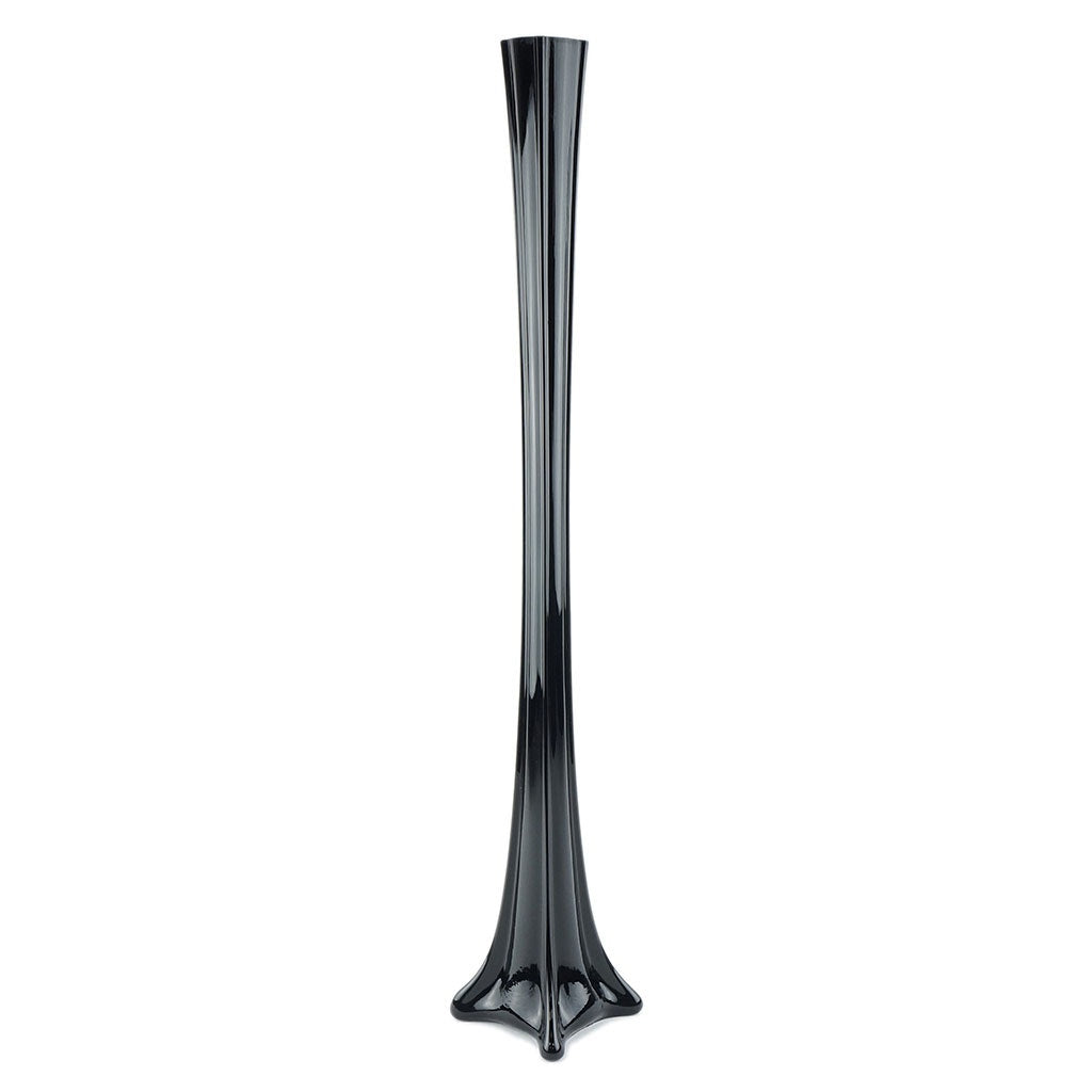 Eiffel Tower Glass Vase 24" Black