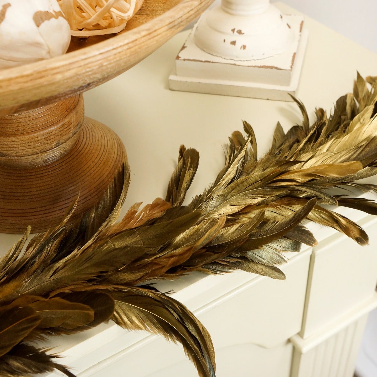 Metallic Gold Feather Garland - 50"