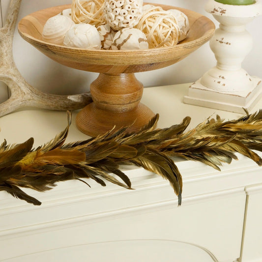 Metallic Gold Feather Garland - 50"