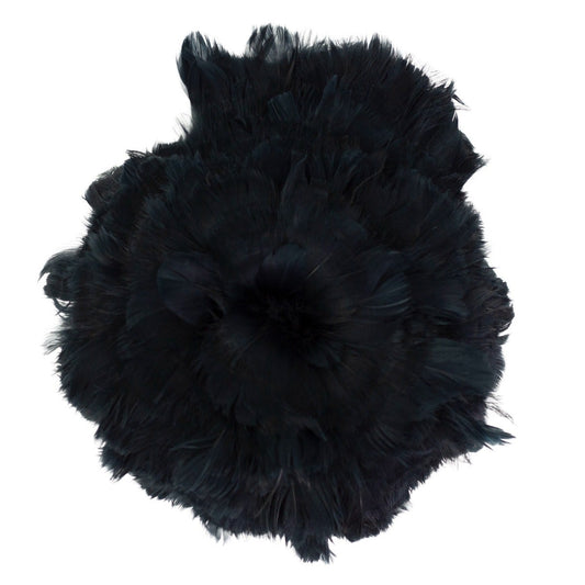 Strung Goose Coquille Feathers 3-4" -- 1/4 lb-Black