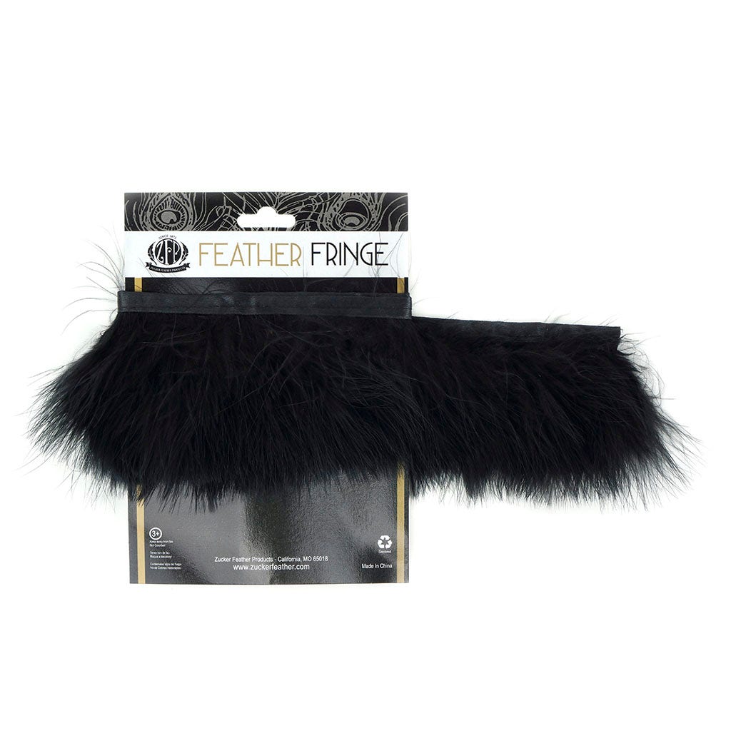 Marabou Feather Fringe Black