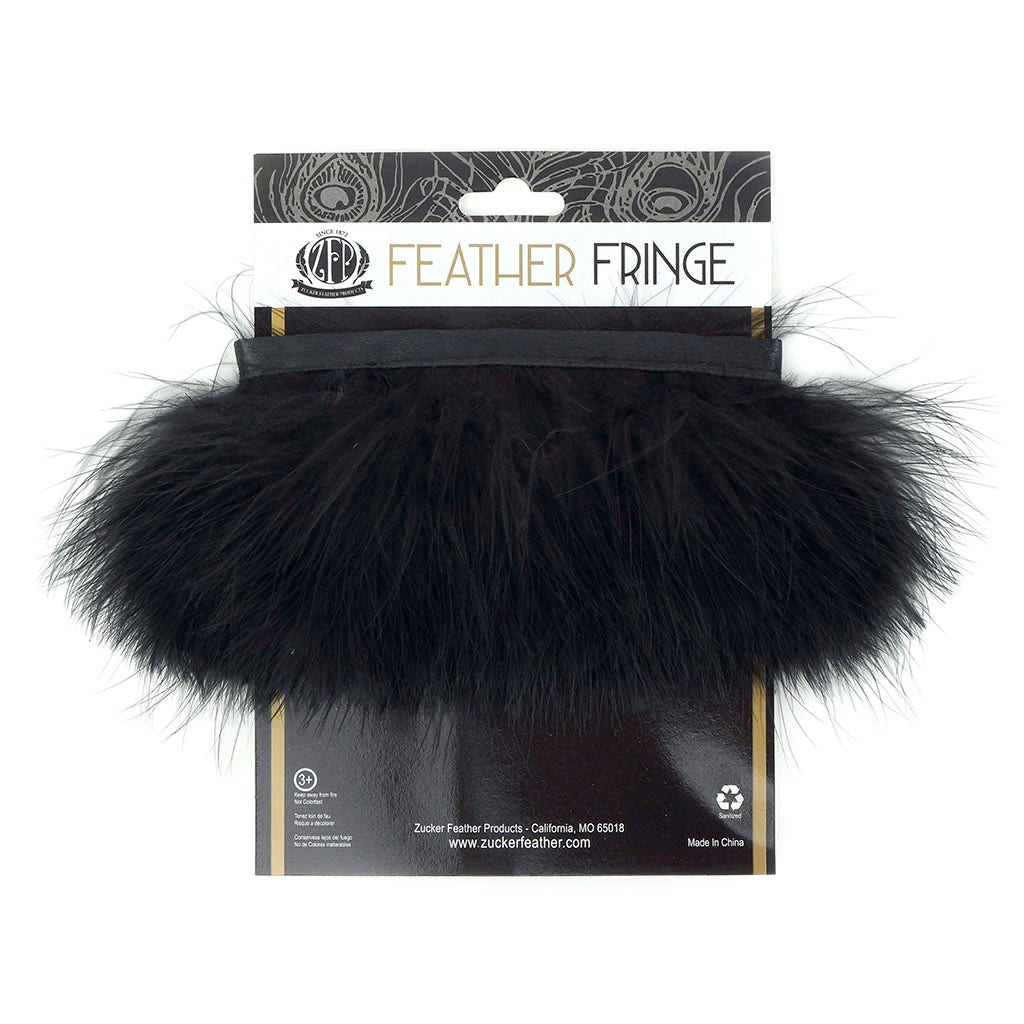 Marabou Feather Fringe Black