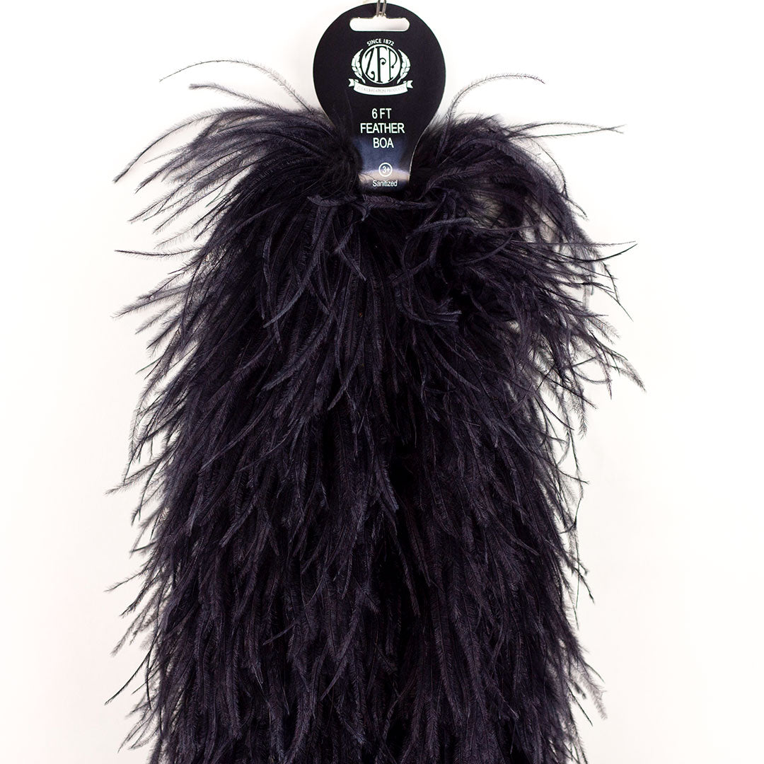 Black 6 Ply Ostrich Feather Boa