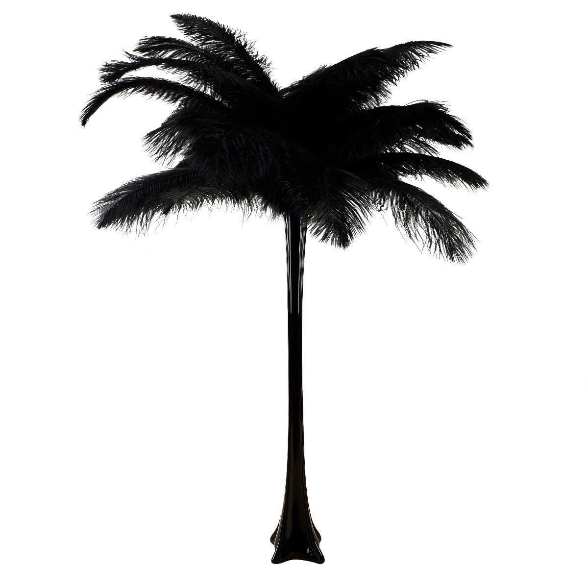 Ostrich Eiffel Tower Centerpiece Black With Black Vase