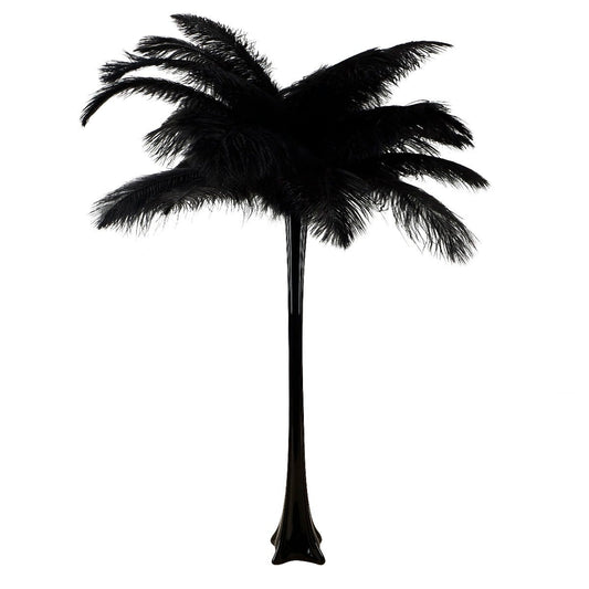 Ostrich Eiffel Tower Centerpiece Black With Black Vase
