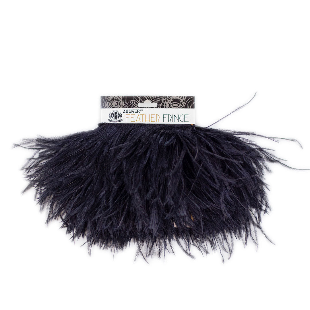 Fringe Trim | Ostrich Feathers 5-5½” | Black | 2 Yard 2 Ply