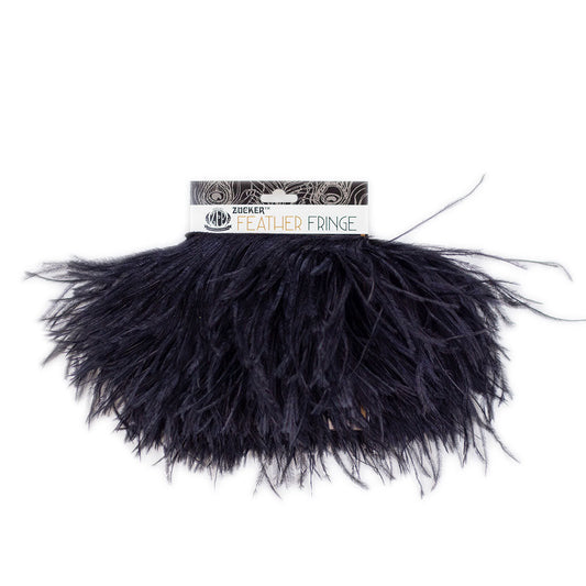 Fringe Trim | Ostrich Feathers 5-5½” | Black | 2 Yard 2 Ply
