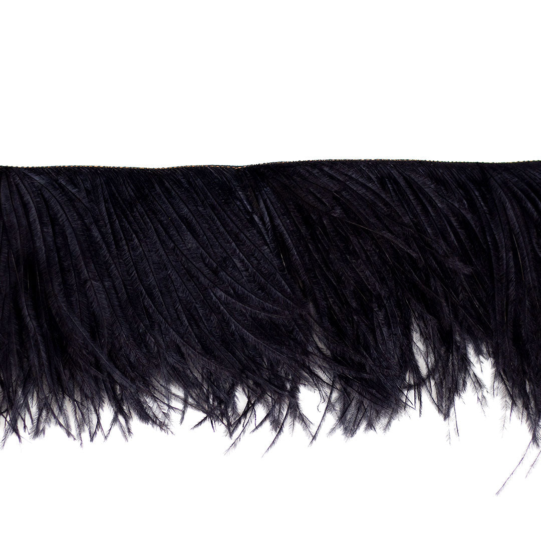 Fringe Trim | Ostrich Feathers 5-5½” | Black | 2 Yard 2 Ply