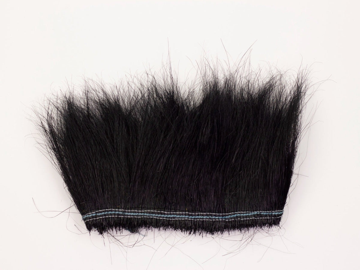 Strung Burnt and Dyed Peacock Flue Feathers 4-6" - 1 yard