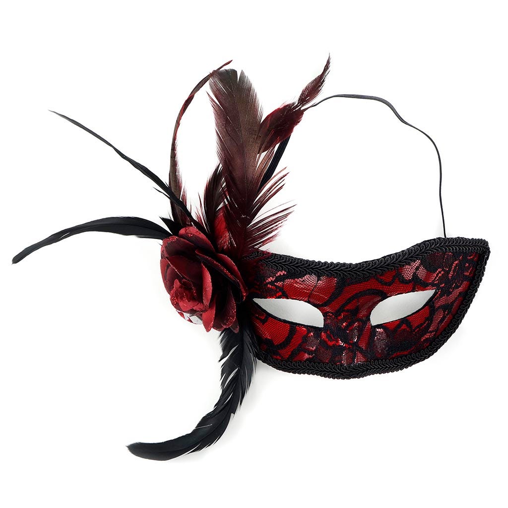 Red Feather Mask Red/Black