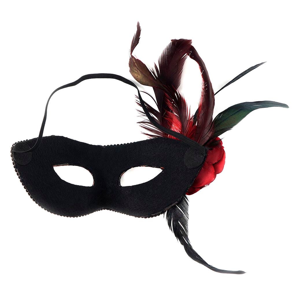 Red Feather Mask Red/Black