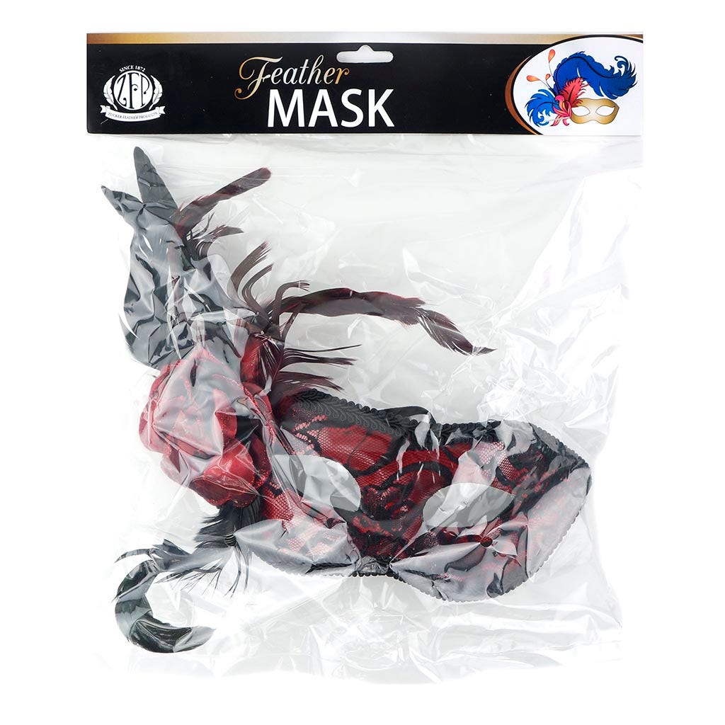 Red Feather Mask Red/Black