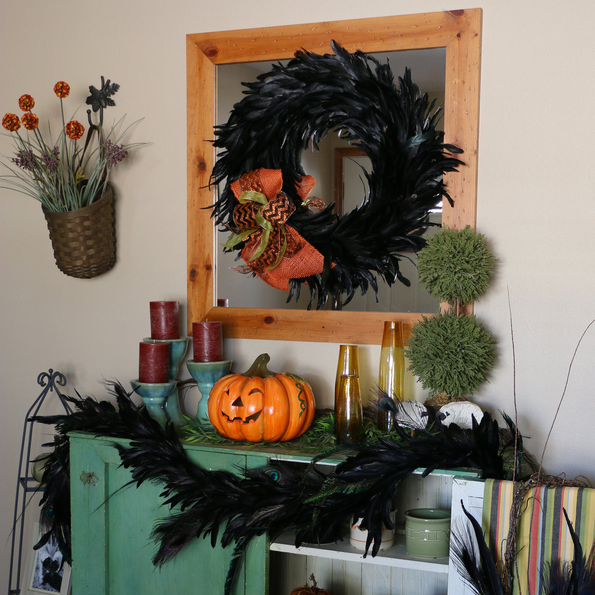 Black Feather Wreath