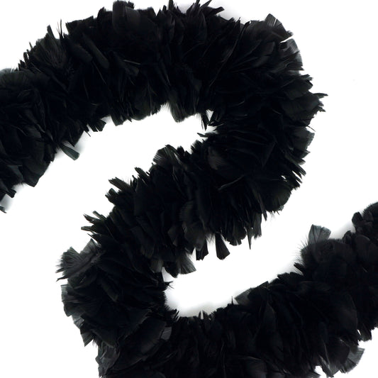 Turkey Feather Boa 6-8" - Black