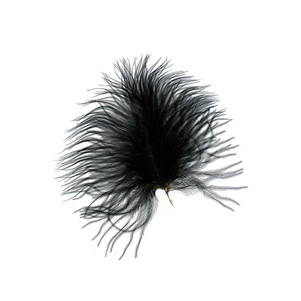 Loose Turkey Marabou Feathers 3-8" Dyed - Black